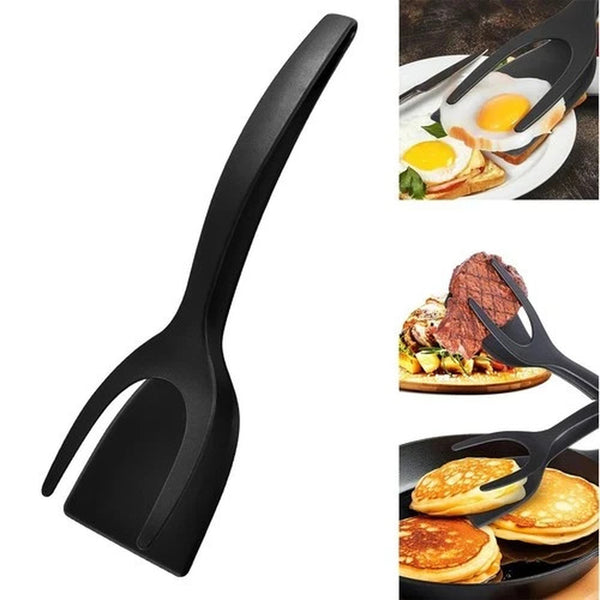 2 in 1 Non Stick Grip Flipper Clamp Turner Tong