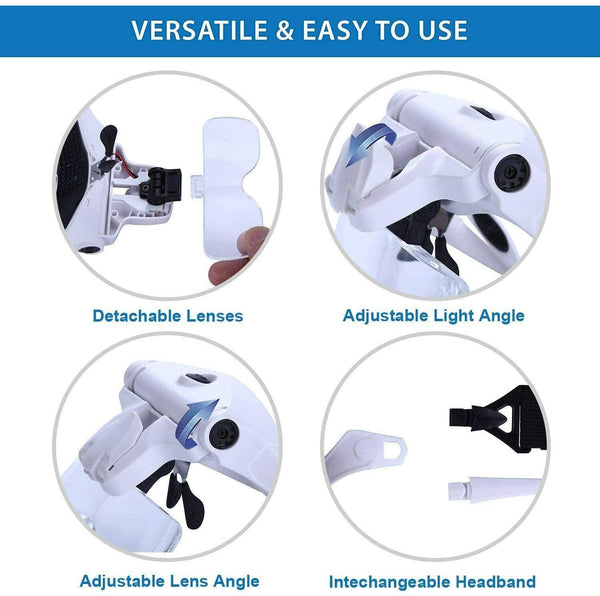 5 Lens Magnifying Glasses with LED Light
