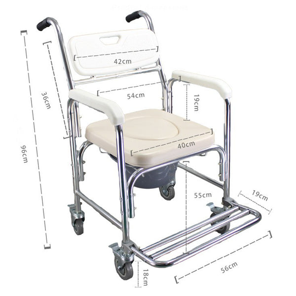 Mobile Shower Toilet Commode Chair 