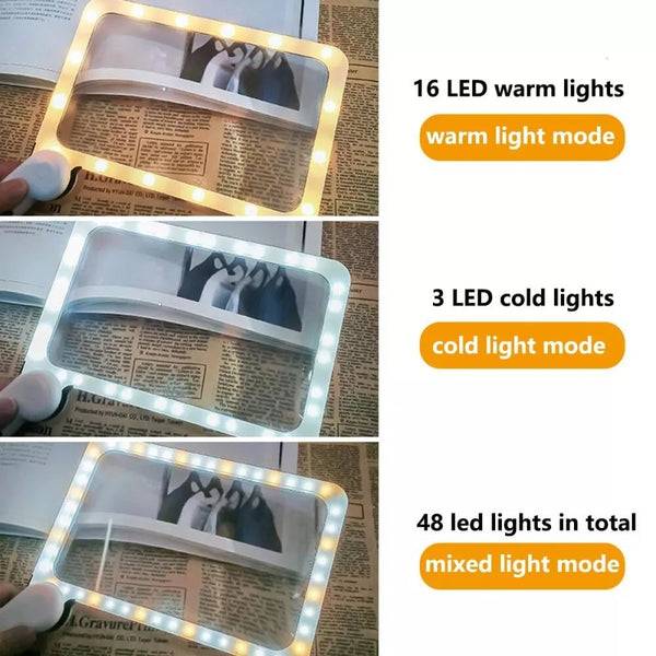 Rectangular 5X Handheld Magnifying Glass 
