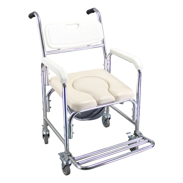 Mobile Shower Toilet Commode Chair 