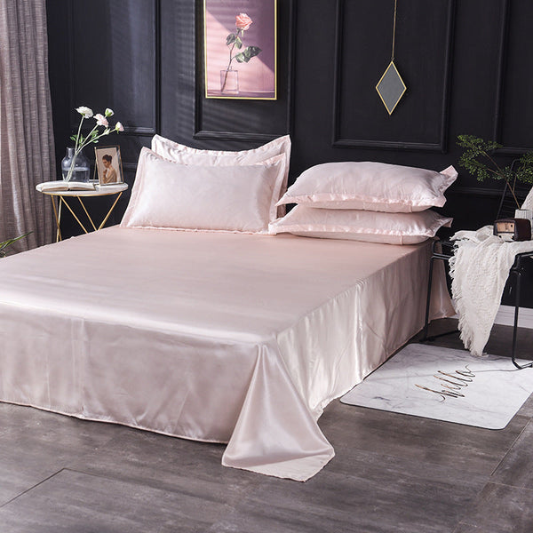 Satin Fitted Sheet and Pillowcases - Various Colours