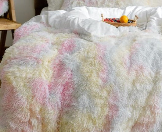 Therapeutic Pale Rainbow Fluffy Blanket