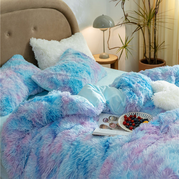 Therapeutic Blue Rainbow Fluffy Blanket