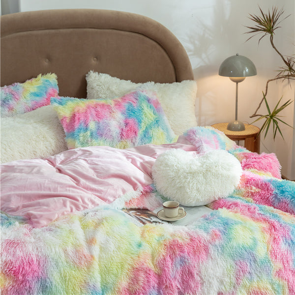 Therapeutic Vivid Rainbow Fluffy Blanket