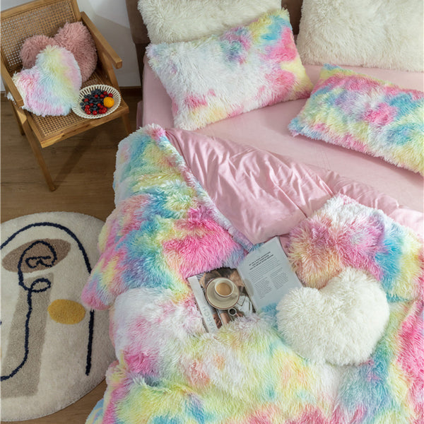 Therapeutic Vivid Rainbow Fluffy Blanket