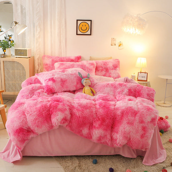 Therapeutic Fluffy Quilt Comforter Set - Marble & Animal Print Colours