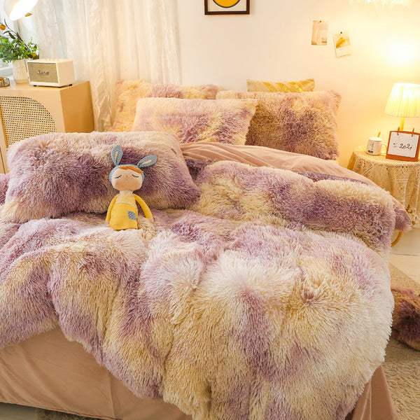 Therapeutic Fluffy Quilt Comforter Set - Marble & Animal Print Colours