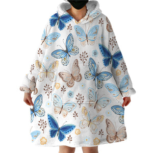 Therapeutic Blanket Hoodie - Blue Butterfly (Made to Order)