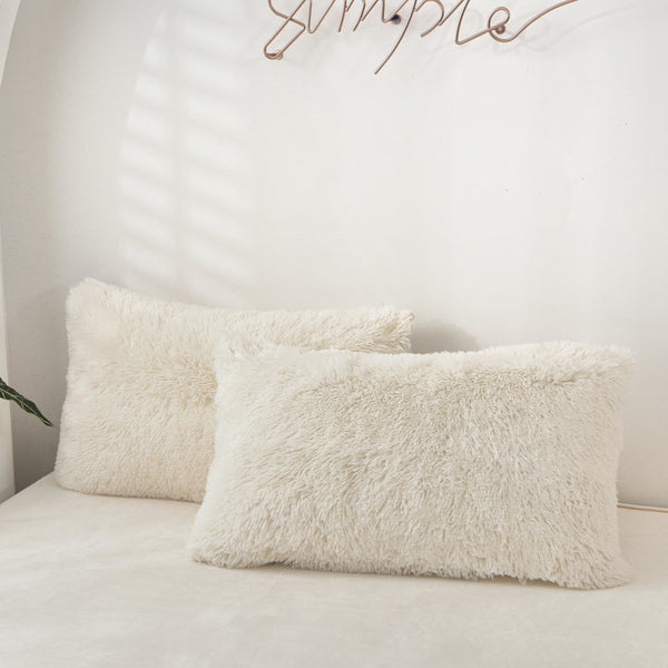 Therapeutic Fluffy Velvet Fleece Quilt Cover and Pillowcases - Cream