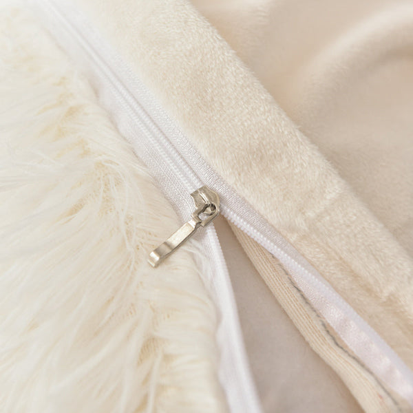 Therapeutic Fluffy Faux Mink & Velvet Fleece Quilt Cover Set - Cream