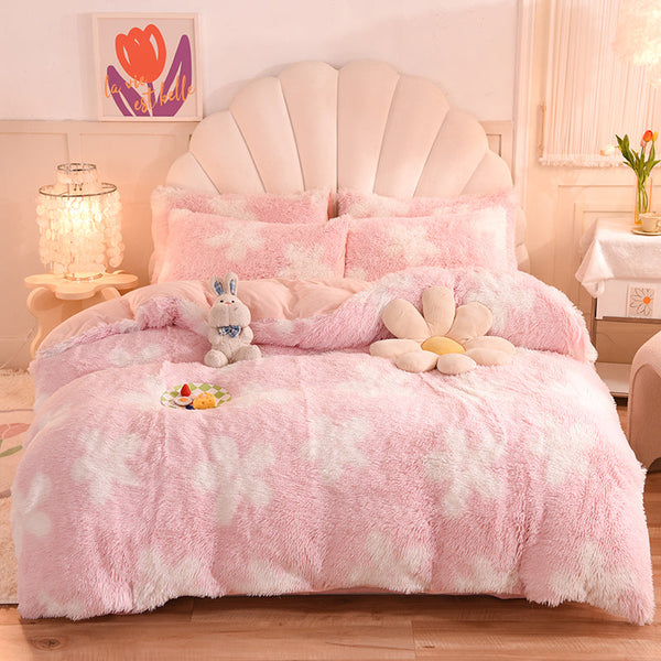 Therapeutic Fluffy Quilt Comforter Set - Marble & Animal Print Colours