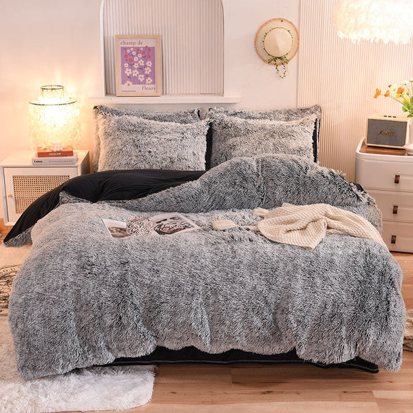 Therapeutic Fluffy Quilt Comforter Set - Marble & Animal Print Colours