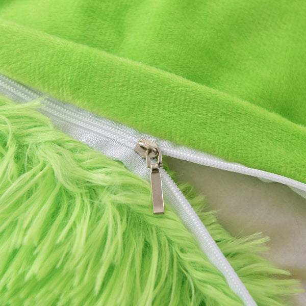 Therapeutic Fluffy Faux Mink & Velvet Fleece Quilt Cover Set - Lime Green