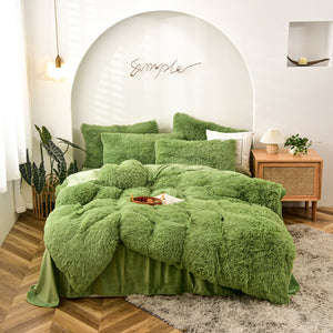 Therapeutic Fluffy Velvet Fleece Quilt Cover and Pillowcases - Avocado