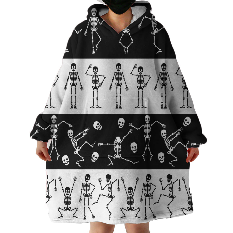 Therapeutic Blanket Hoodie - Dancing Skulls (Made to Order)