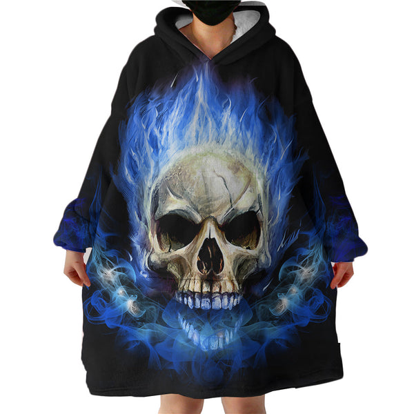 Therapeutic Blanket Hoodie - Flame Skull (Made to Order)