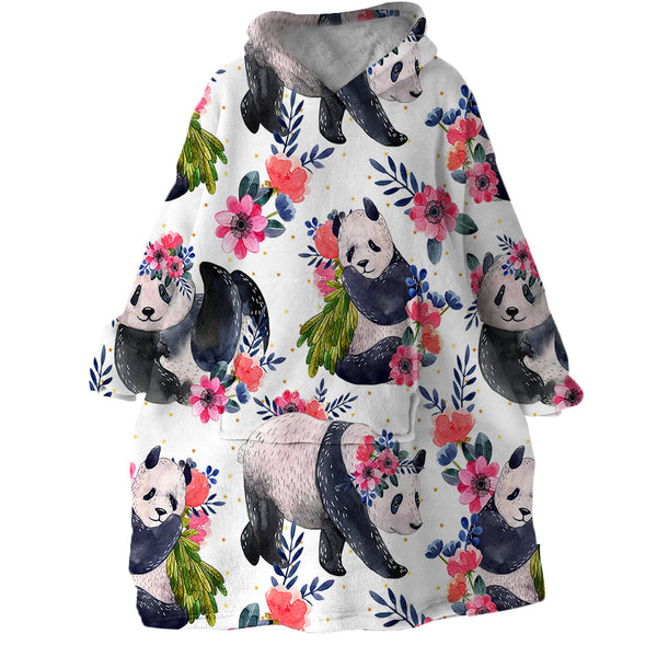 Therapeutic Blanket Hoodie - Flower Panda (Made to Order)