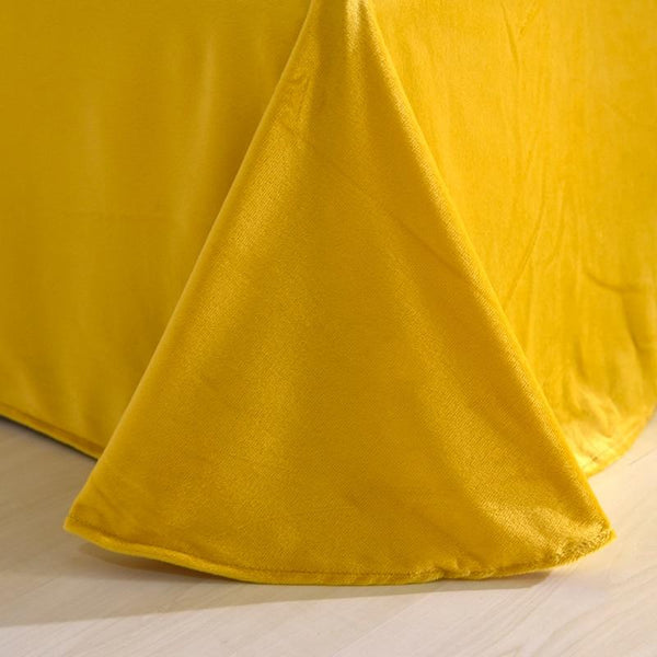 Therapeutic Fluffy Velvet Fleece Quilt Cover Set - Yellow Gold
