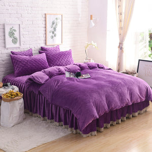 Therapeutic Velvet Fleece Quilt Cover Set - Purple