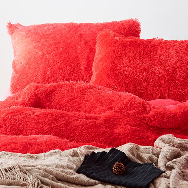 Therapeutic Fluffy Velvet Fleece Quilt Cover Set - Watermelon