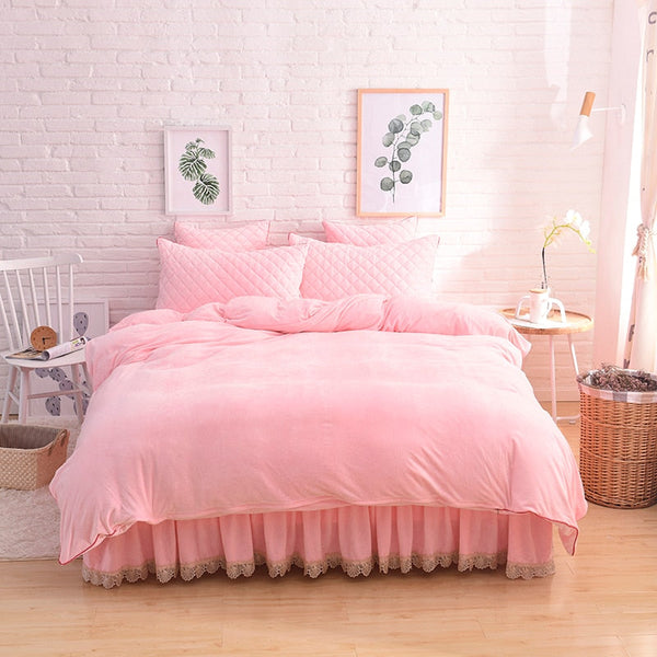 Therapeutic Velvet Fleece Quilt Cover Set - Soft Pink