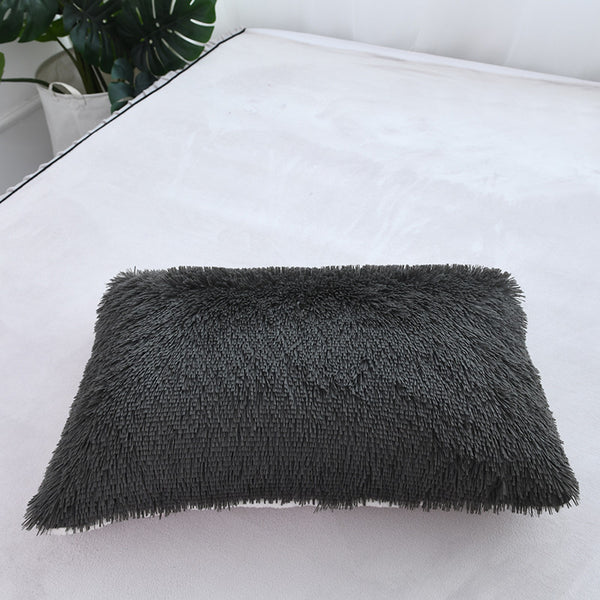 Therapeutic Fluffy Lambswool Quilt Cover with Pillowcases - Charcoal