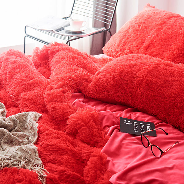 Therapeutic Fluffy Velvet Fleece Quilt Cover Set - Watermelon
