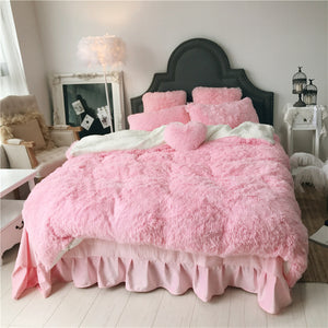 Therapeutic Fluffy Lambswool Quilt Cover Only or with Pillowcases - Pink