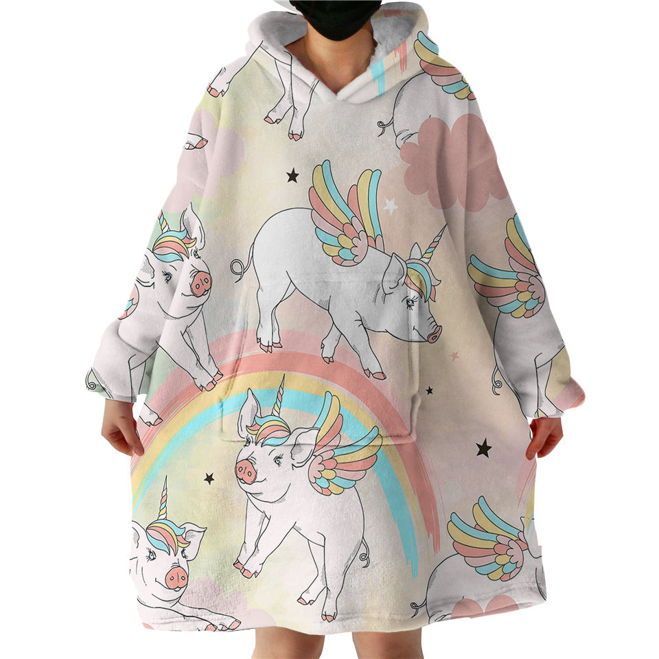 Therapeutic Blanket Hoodie - Pig Unicorn (Made to Order)