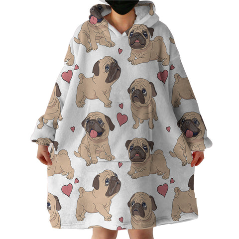 Therapeutic Blanket Hoodie - Pug Love (Made to Order)