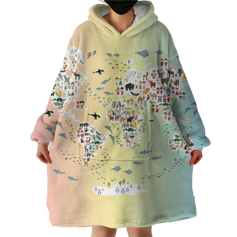 Therapeutic Blanket Hoodie - World (Made to Order)