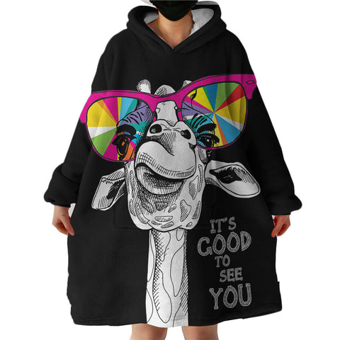 Therapeutic Blanket Hoodie - It's Good to See You Giraffe (Made to Order)