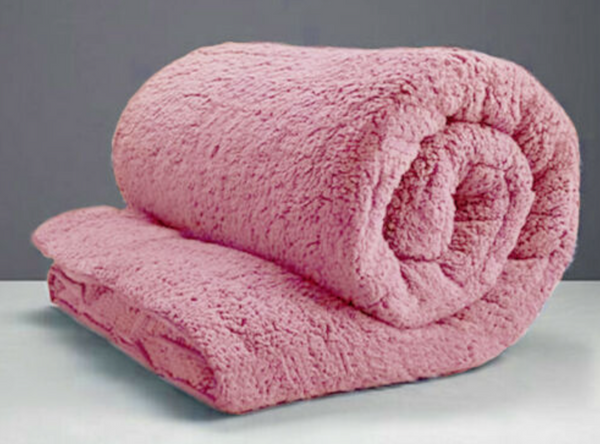 Therapeutic Teddy Bear Fleece Quilt Cover - Pink