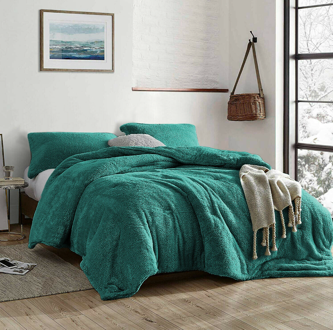 Therapeutic Teddy Fleece Quilt Cover Set - Teal
