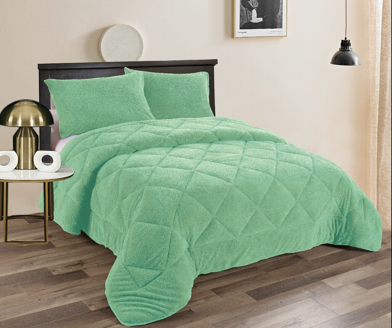 Therapeutic Teddy Fleece 3pc Comforter Set - Aqua
