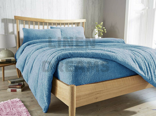 Therapeutic Teddy Bear Fleece Quilt Cover - Blue