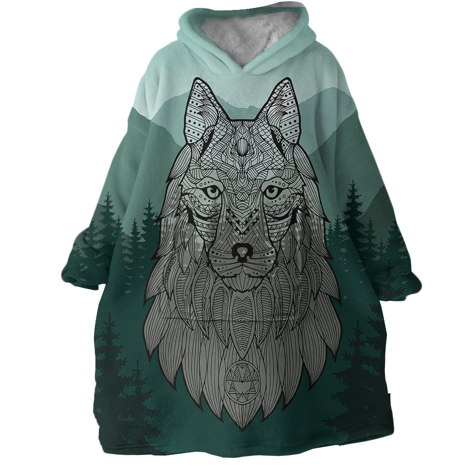 Therapeutic Blanket Hoodie Wolf Mountain (Made to Order