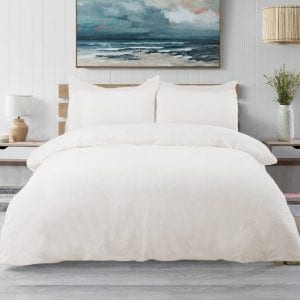 Therapeutic Teddy Bear Fleece Quilt Cover - Off white