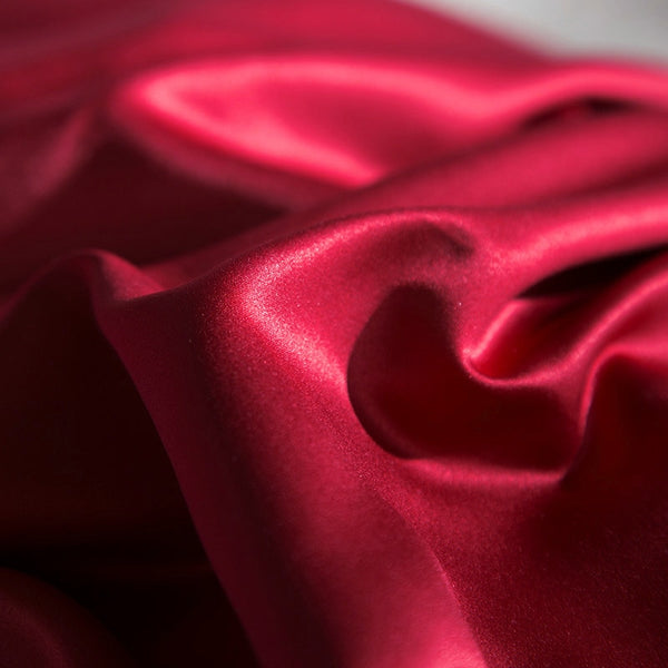 Washed Silk Bedding Set 4pcs - Red