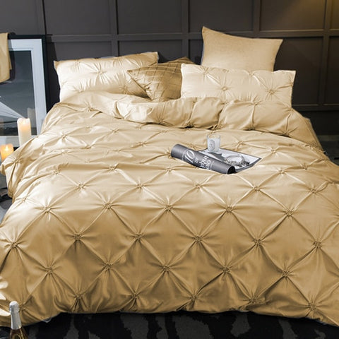 Washed Silk Bedding Set 4pcs - Golden