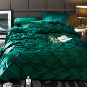 Washed Silk Bedding Set 4pcs - Emerald