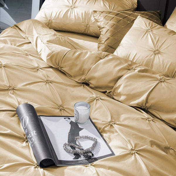 Washed Silk Bedding Set 4pcs - Golden