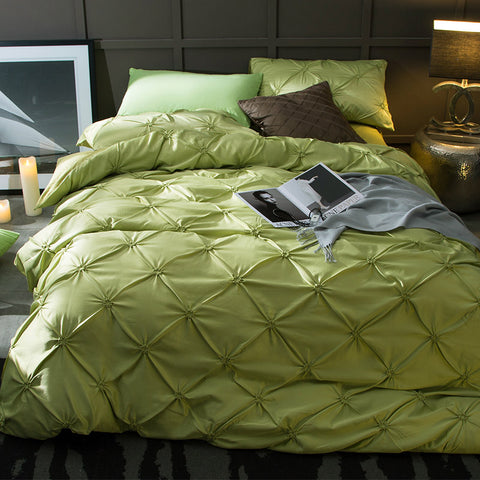 Washed Silk Bedding Set 4pcs - Forest