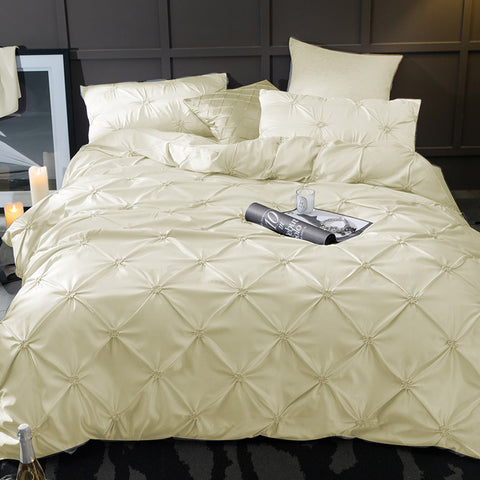 Washed Silk Bedding Set 4pcs - Cream