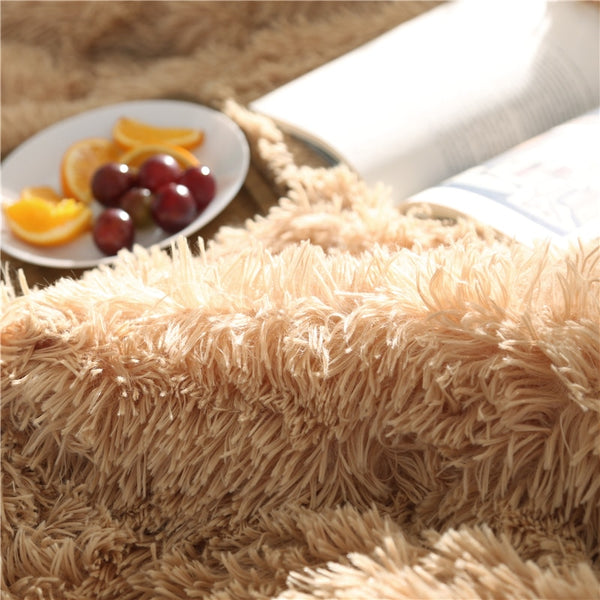 Therapeutic Fluffy Quilt Comforter - Camel