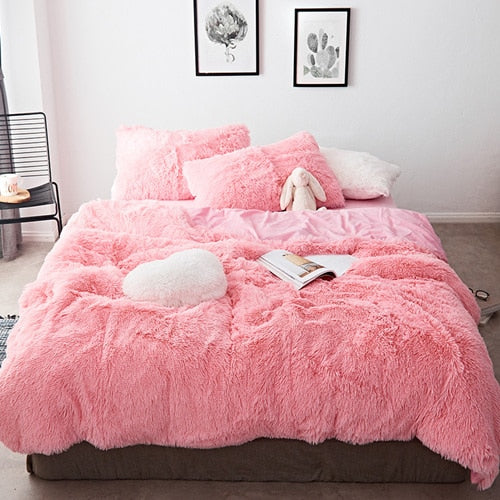 Therapeutic Fluffy Faux Mink & Velvet Fleece Quilt Cover Set