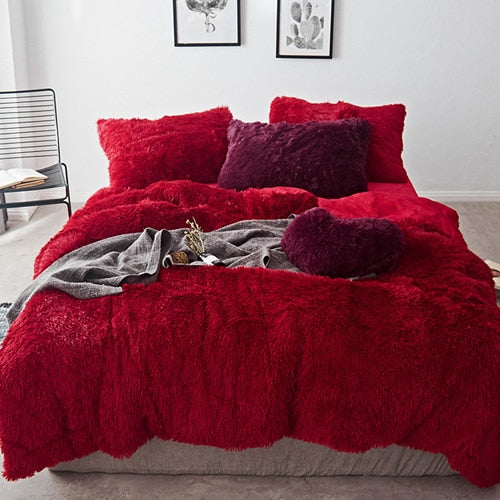 Therapeutic Fluffy Faux Mink & Velvet Fleece Quilt Cover Set