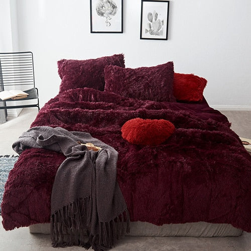 Therapeutic Fluffy Faux Mink & Velvet Fleece Quilt Cover Set