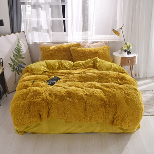 Therapeutic Fluffy Faux Mink & Velvet Fleece Quilt Cover Set